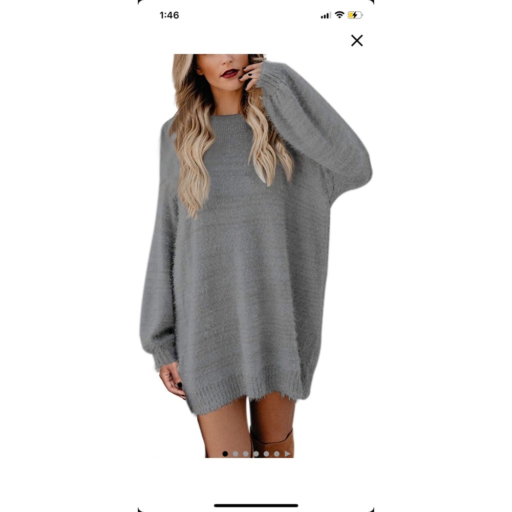 Fuzzy sweater dress